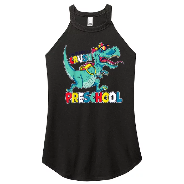 Im Ready To Crush Preschool Comic Style TRex Dinosaur Boy Women’s Perfect Tri Rocker Tank