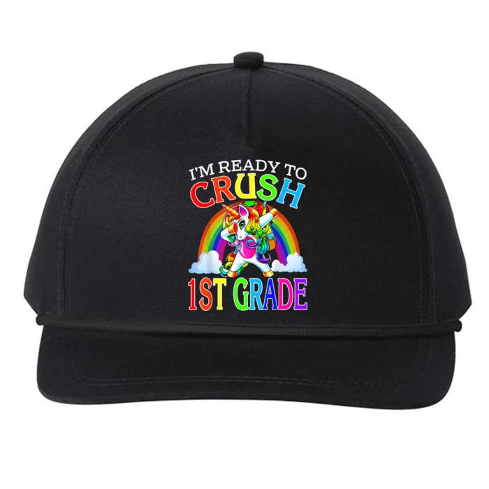 Im Ready To Crush 1st Grade Dabbing Unicorn Back To School Snapback Five-Panel Rope Hat