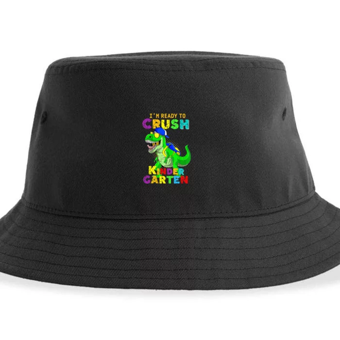 I'm Ready To Crush Kindergarten Back To School Dinosaur Tee Sustainable Bucket Hat