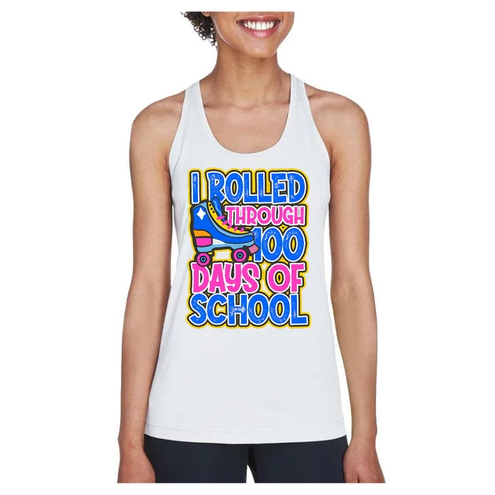 I Rolled Through 100 Days Of School Skate 100 Days Women's Racerback Tank