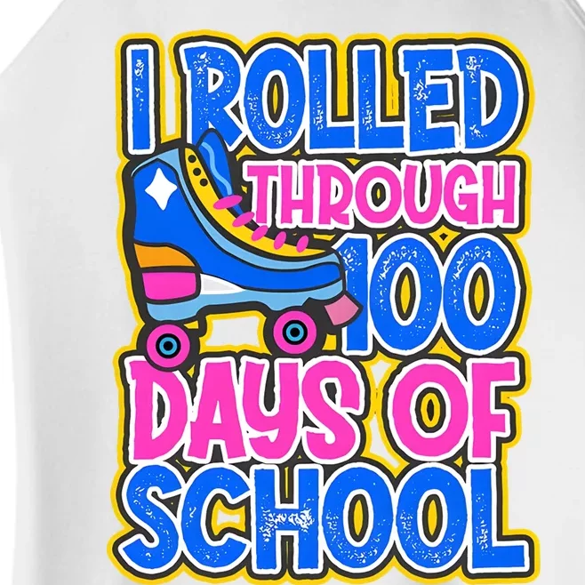 I Rolled Through 100 Days Of School Skate 100 Days Women’s Perfect Tri Rocker Tank