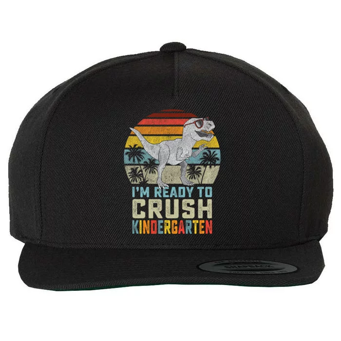 Im Ready To Crush Kindergarten 1st Day Kinder Dinosaur Boy Wool Snapback Cap