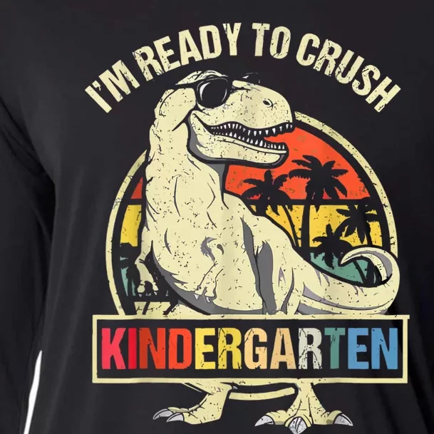 IM Ready To Crush Kindergarten Dino Dinosaur Rex Cooling Performance Long Sleeve Crew