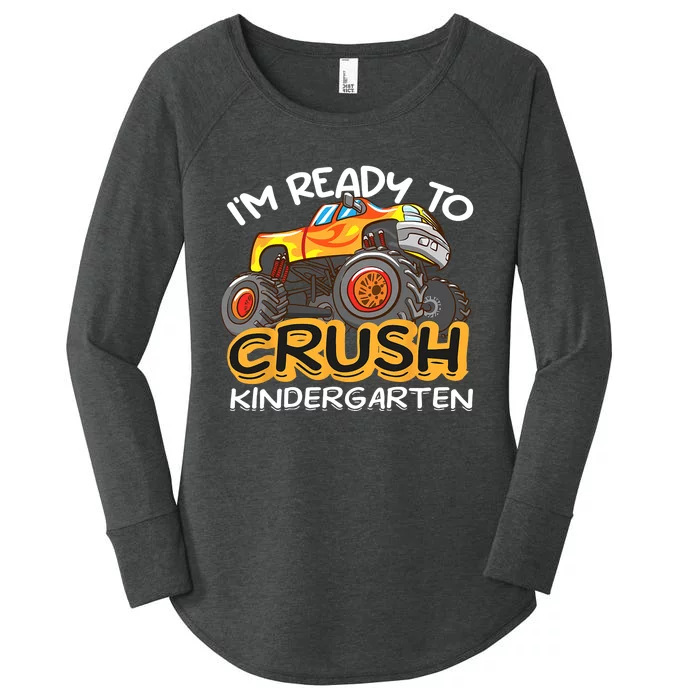 Im Ready To Crush Kindergarten Dinosaur First Day Of School Women's Perfect Tri Tunic Long Sleeve Shirt