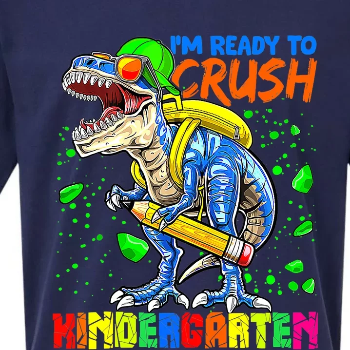 Im Ready To Crush Kindergarten T Rex Dino Holding Pencil Sueded Cloud Jersey T-Shirt