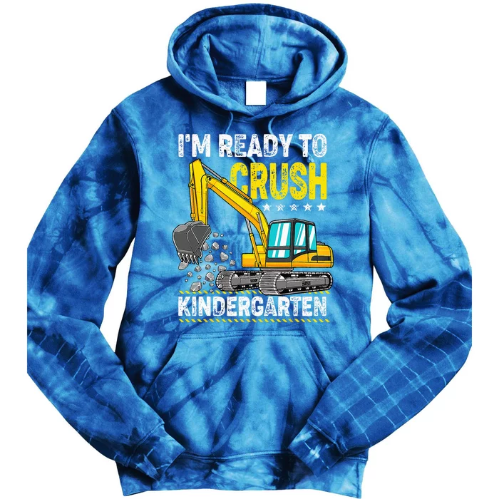 Im Ready To Crush Kindergarten Construction Vehicle Tie Dye Hoodie