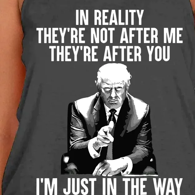 In Reality Theyre Not After Me Theyre After You Trump 2024 Women's Knotted Racerback Tank