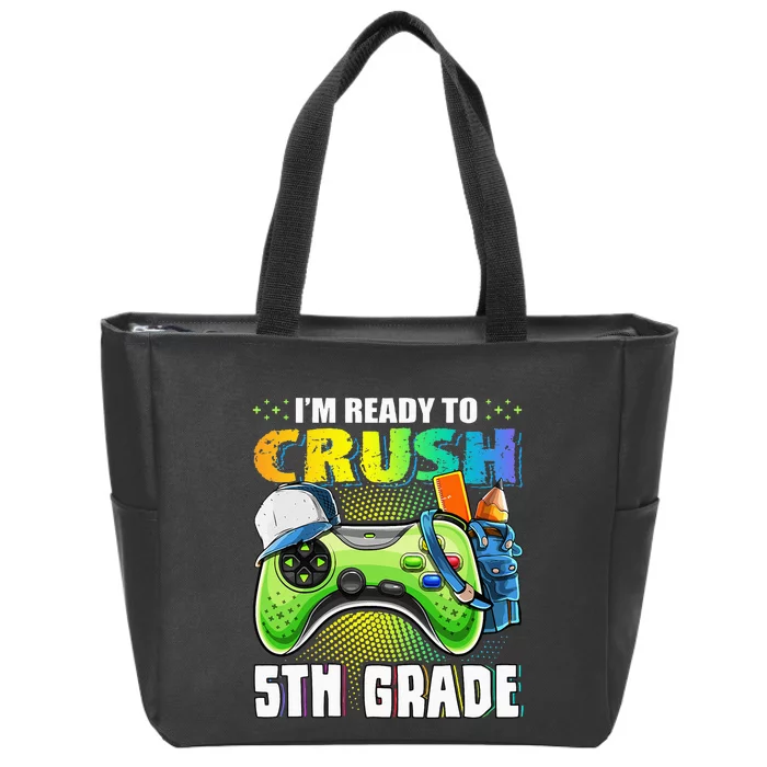 I'm Ready to Crush 5th Grade Back to School Video Game Zip Tote Bag