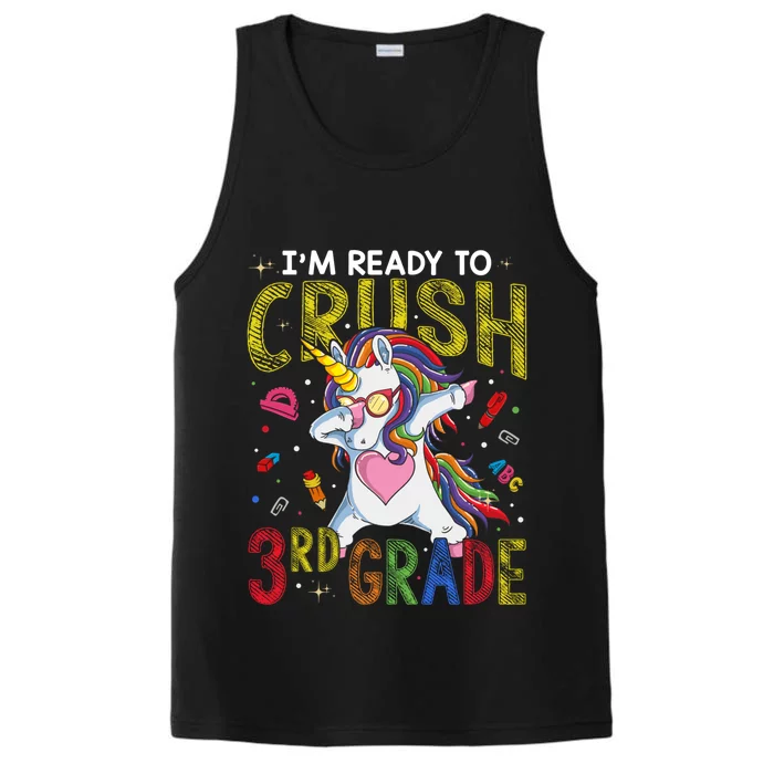 Im Ready To Crush 3Rd Grade Dabbing Unicorn Third Grade Gift Performance Tank