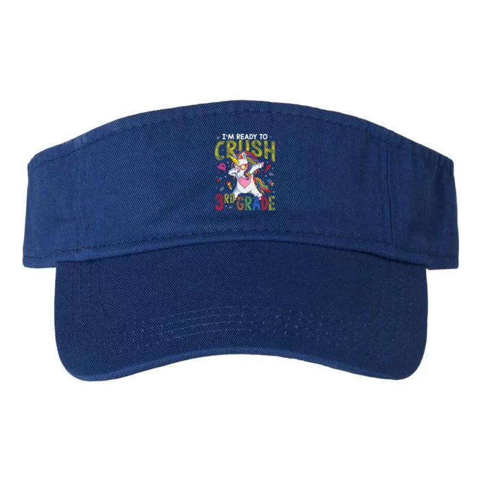 Im Ready To Crush 3Rd Grade Dabbing Unicorn Third Grade Gift Valucap Bio-Washed Visor