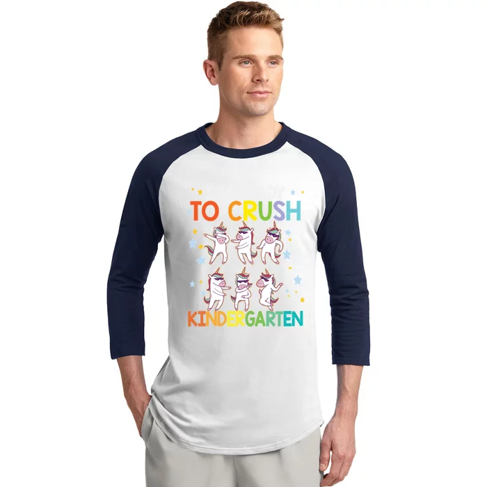 Im Ready To Crush Kindergarten Dabbing Unicorn Meaningful Gift Baseball Sleeve Shirt