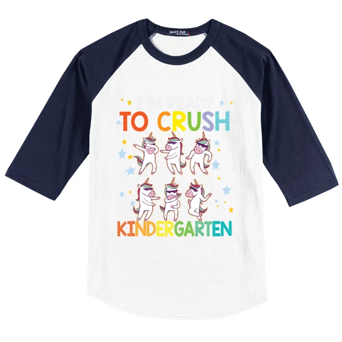 Im Ready To Crush Kindergarten Dabbing Unicorn Meaningful Gift Baseball Sleeve Shirt