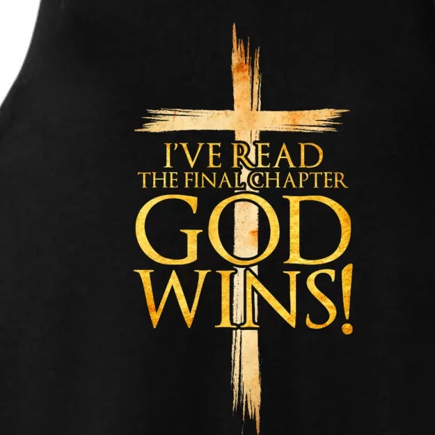 IVe Read The Final Chapter God Wins Christian Faith Cross Ladies Tri-Blend Wicking Tank