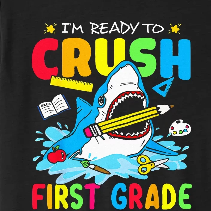 Im Ready To Crush 1st Grade Shark Back To School ChromaSoft Performance T-Shirt