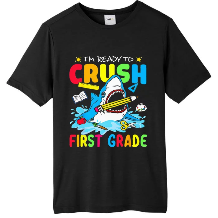 Im Ready To Crush 1st Grade Shark Back To School ChromaSoft Performance T-Shirt