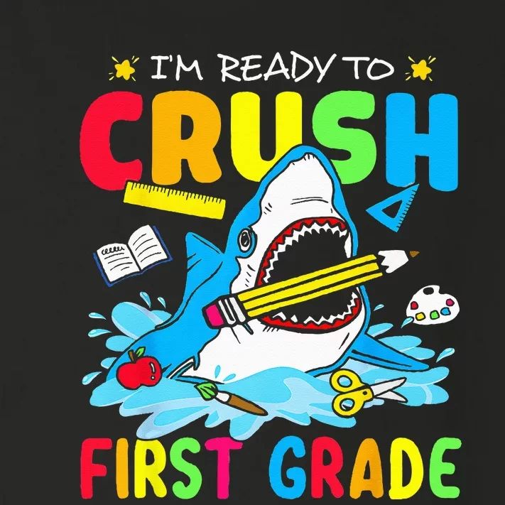 Im Ready To Crush 1st Grade Shark Back To School Toddler Long Sleeve Shirt