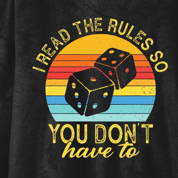 I Read The Rules So You Dont Have Too Board Games Hooded Wearable Blanket