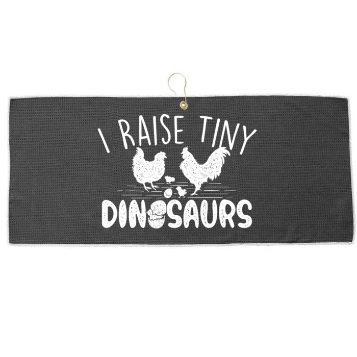 I Raise Tiny Dinosaurs Chicken Lover Farm Animal Large Microfiber Waffle Golf Towel