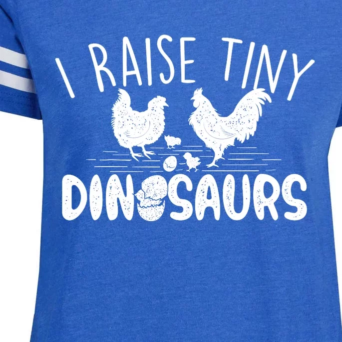 I Raise Tiny Dinosaurs Chicken Lover Farm Animal Enza Ladies Jersey Football T-Shirt