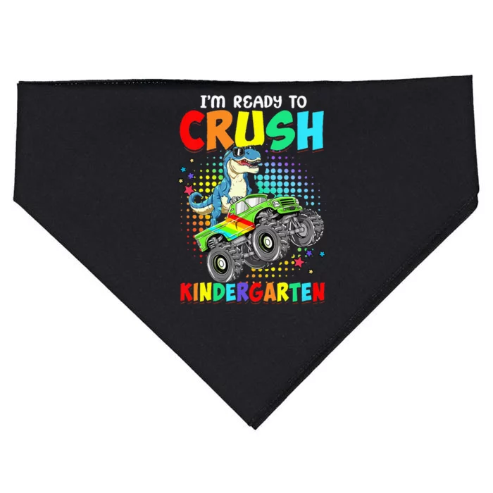 I'm Ready To Crush Kindergarten Dinosaur Back To School USA-Made Doggie Bandana