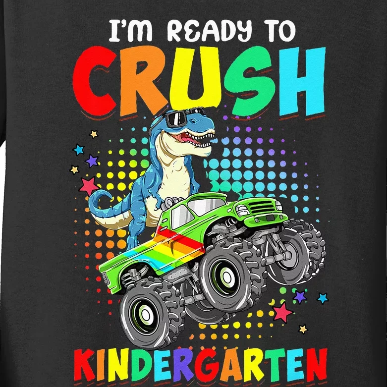 I'm Ready To Crush Kindergarten Dinosaur Back To School Kids Long Sleeve Shirt