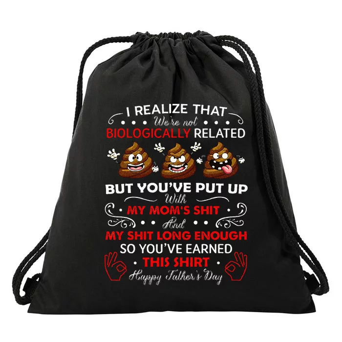 I Realize That Were Not Biologically Related Funny Stepdad Drawstring Bag