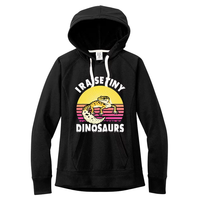 I Raise Tiny Dinosaurs Gifts For Leopard Gecko Lovers Women's Fleece Hoodie