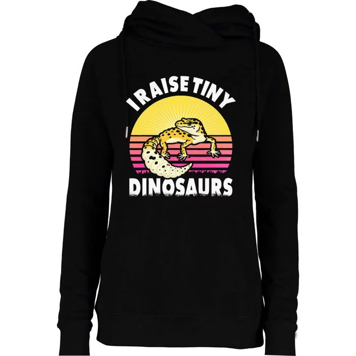 I Raise Tiny Dinosaurs Gifts For Leopard Gecko Lovers Womens Funnel Neck Pullover Hood