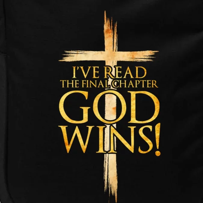 IVe Read The Final Chapter God Wins Christian Faith Cross Impact Tech Backpack