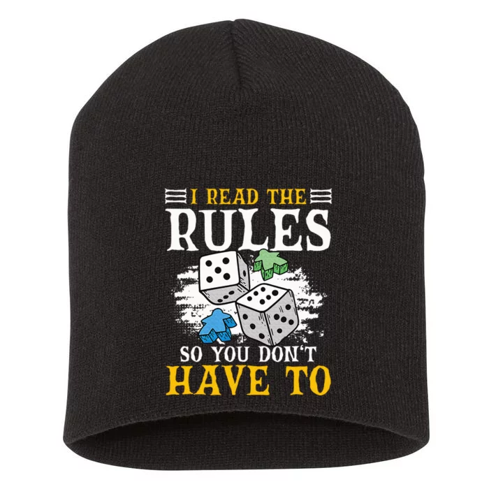 I Read The Rules Board Gaming Tabletop Board Game Meeple Short Acrylic Beanie