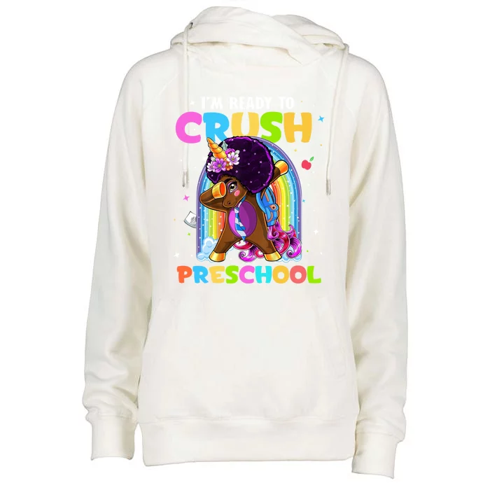 Im Ready To Crush Preschool Rainbow Unicorn Back To School Cute Gift Womens Funnel Neck Pullover Hood