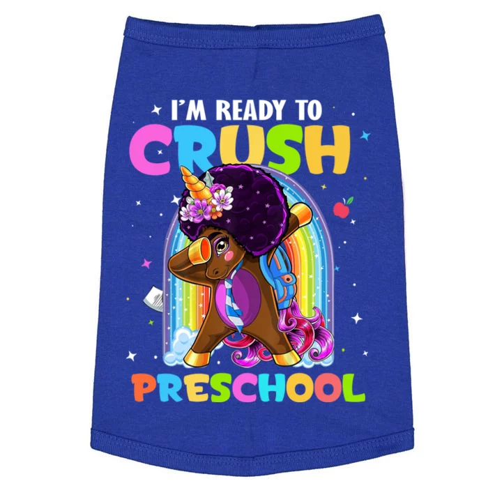 Im Ready To Crush Preschool Rainbow Unicorn Back To School Cute Gift Doggie Tank