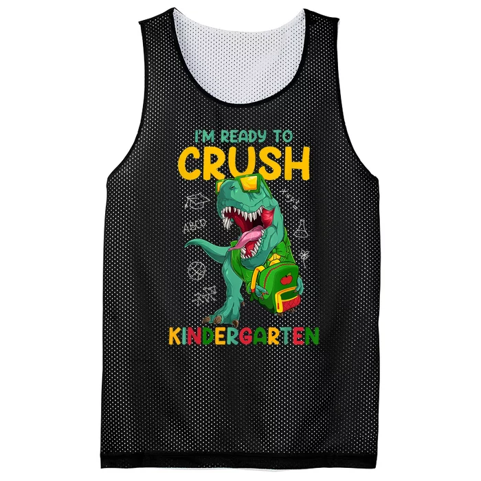 Im Ready To Crush Kindergarten Dinosaur Back To School Mesh Reversible Basketball Jersey Tank