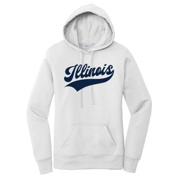 Illinois Retro Throwback Design Classic Women's Pullover Hoodie