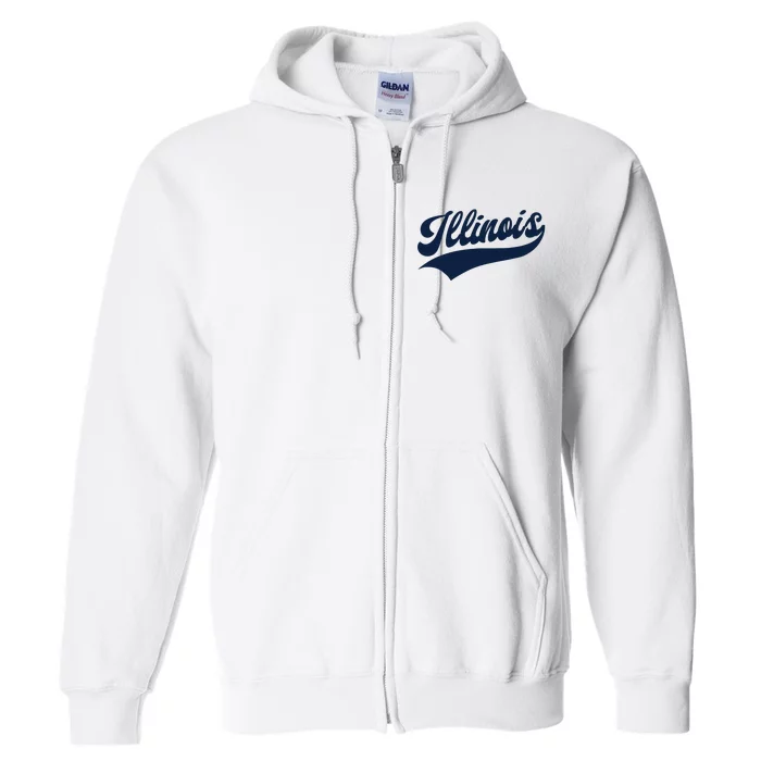 Illinois Retro Throwback Design Classic Full Zip Hoodie