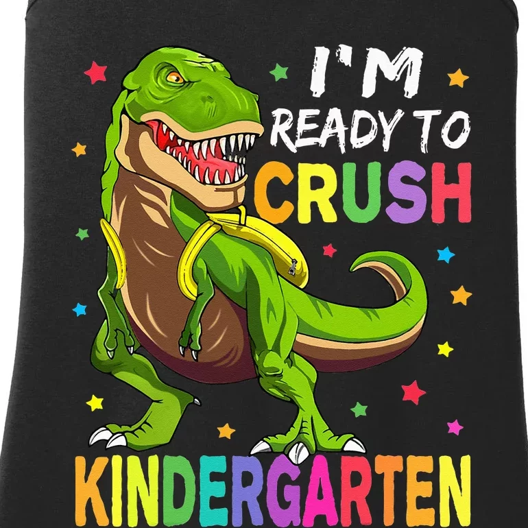 I'm Ready To Crush Kindergarten Back To School Dinosaur Ladies Essential Tank