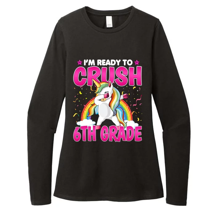 Im Ready To Crush Six Grade Dabbing Unicorn 6Th Grade Funny Gift Womens CVC Long Sleeve Shirt