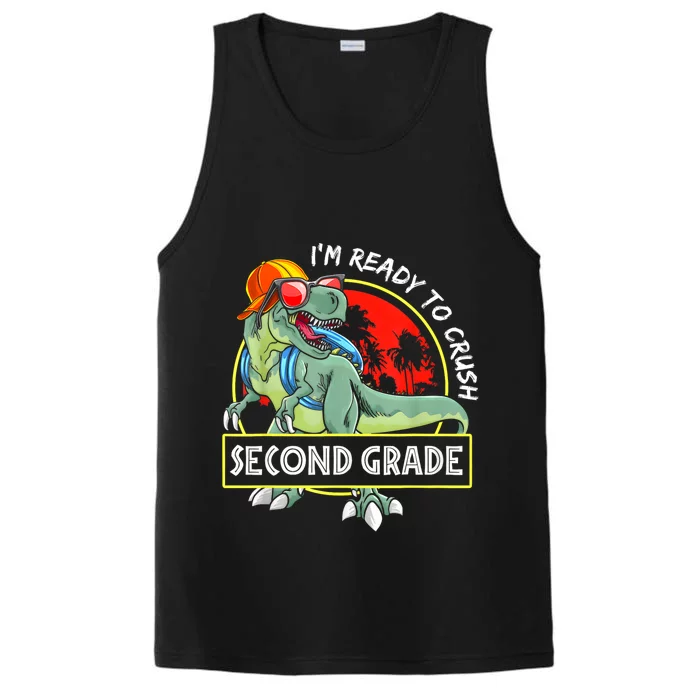 Im Ready To Crush 2nd Grade Dinosaur 1st Day Of School Back To School Performance Tank