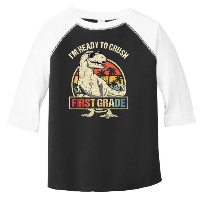 I'm Ready To Crush 1st Grade Dinosaur T Rex Back To School Toddler Fine Jersey T-Shirt