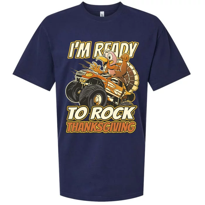 I'm Ready To Rock Thanksgiving Turkey Monster Truck Sueded Cloud Jersey T-Shirt