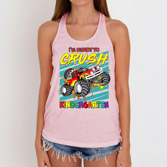 I'm Ready To Crush Kindergarten Monster Truck Women's Knotted Racerback Tank