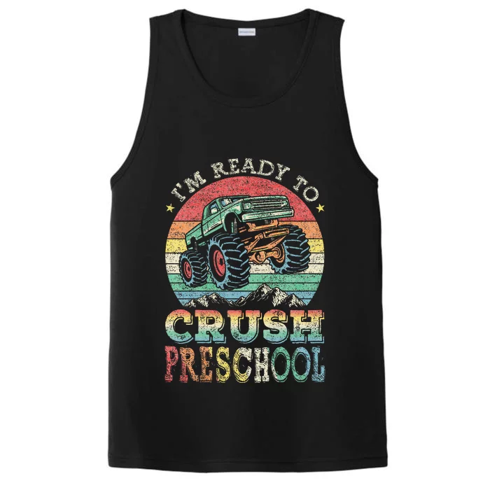 I'm Ready To Crush PreSchool Monster Truck Gift Performance Tank