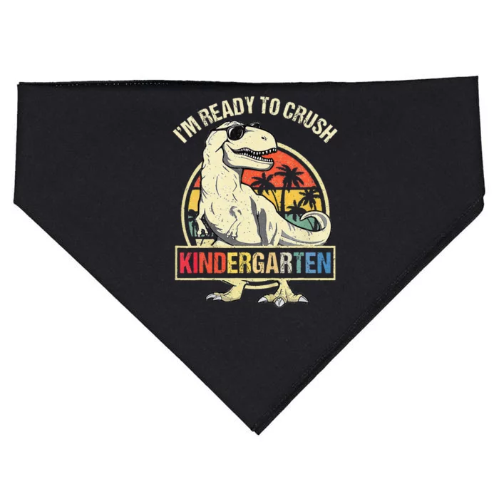 I'm Ready To Crush Kindergarten Dinosaur Back To School USA-Made Doggie Bandana