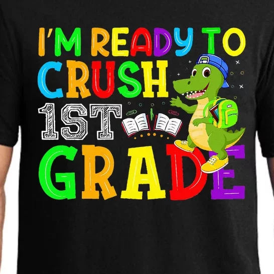 I'm Ready To Crush 1st Grade Truck Dinosaur Back To School Pajama Set