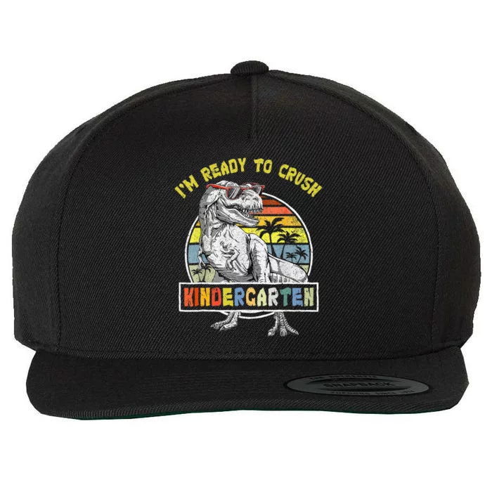 I'm Ready To Crush Kindergarten Dinosaur Back To School Wool Snapback Cap