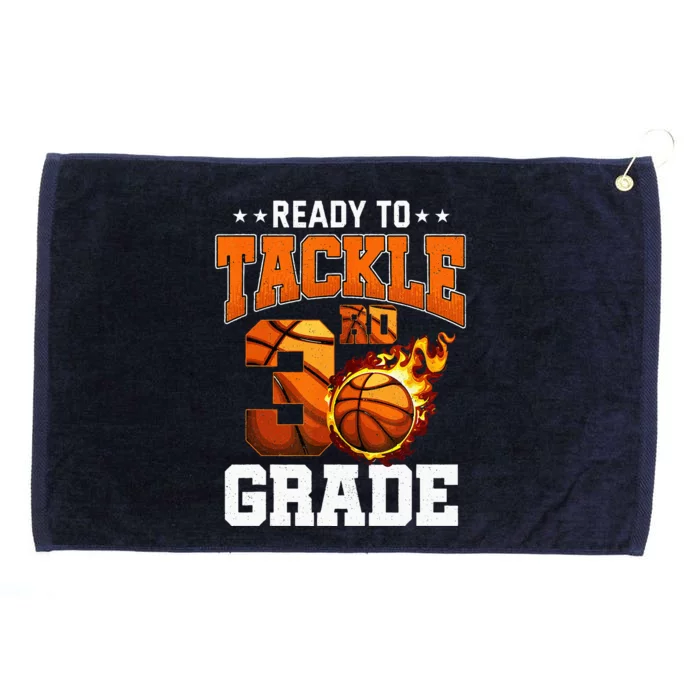 Im Ready To Tackle 3rd Grade Basketball Back To School Grommeted Golf Towel