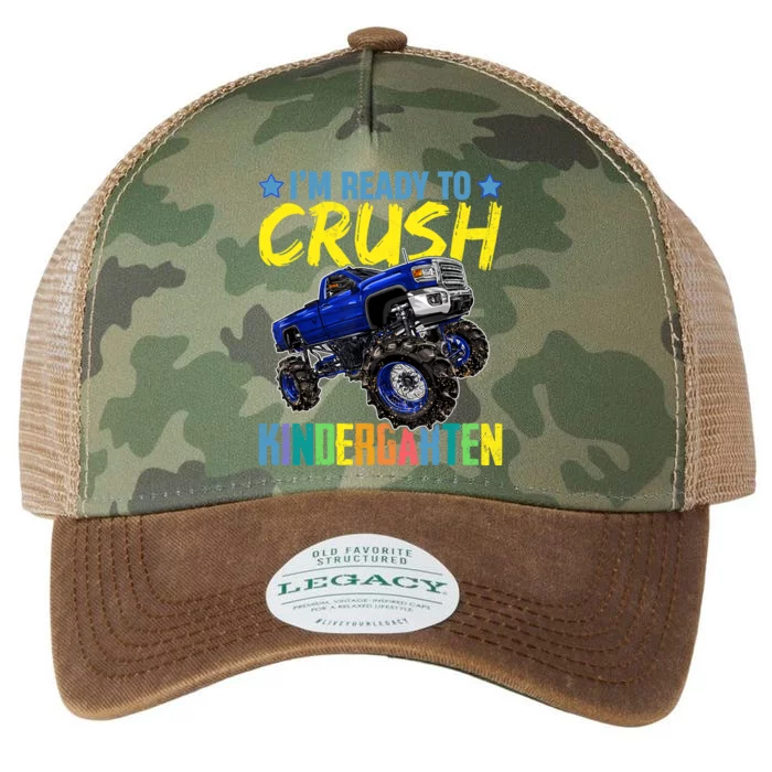 I'm Ready To Crush Kindergarten Monster Truck Back To School Legacy Tie Dye Trucker Hat