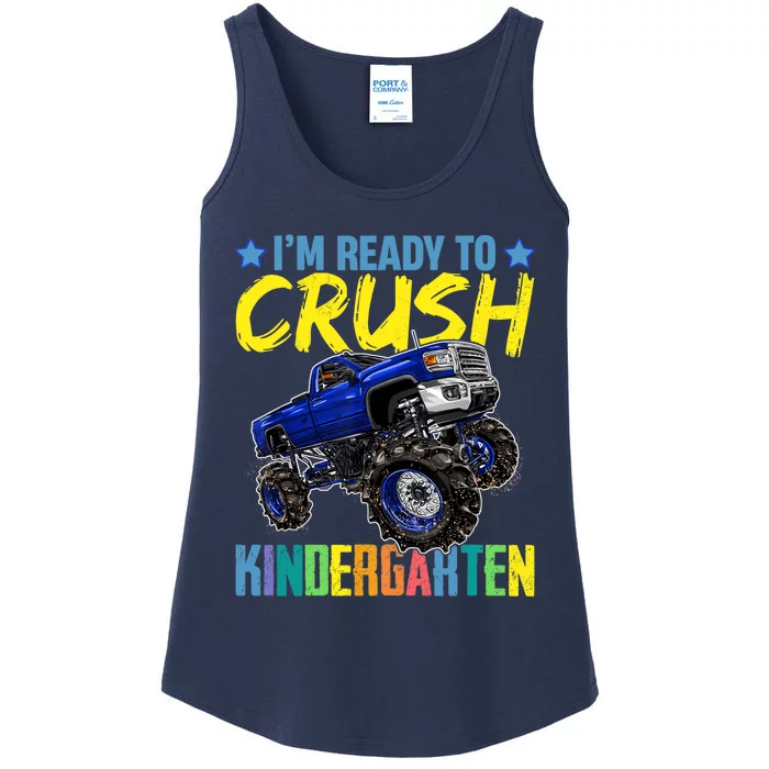 I'm Ready To Crush Kindergarten Monster Truck Back To School Ladies Essential Tank