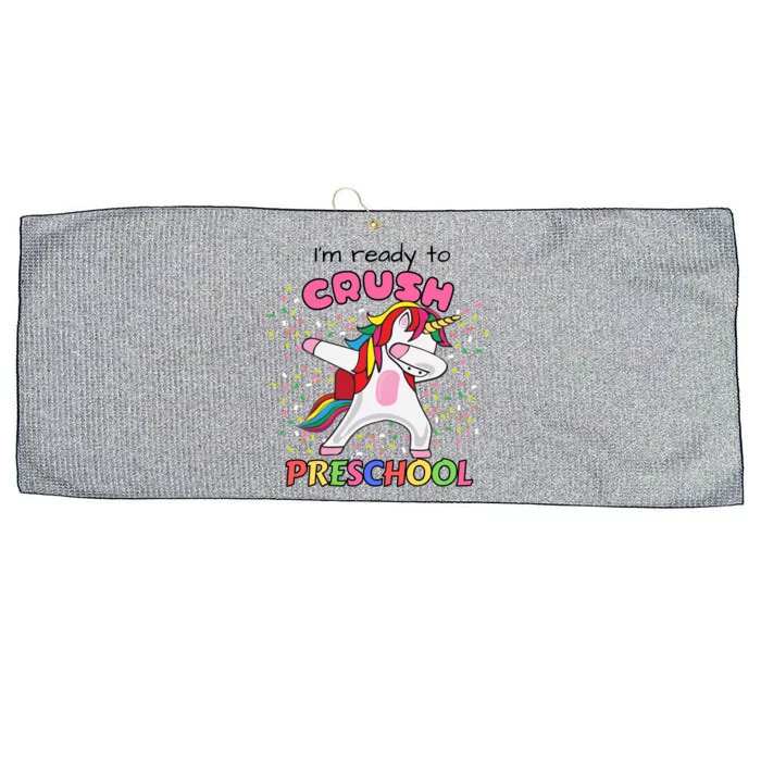 I’M Ready To Crush Preschool Cute Dabbing Unicorn Gift Large Microfiber Waffle Golf Towel