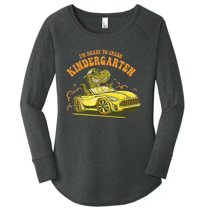 Im Ready To Crush Kindergarten Trex Dinosaur Back To School Women's Perfect Tri Tunic Long Sleeve Shirt